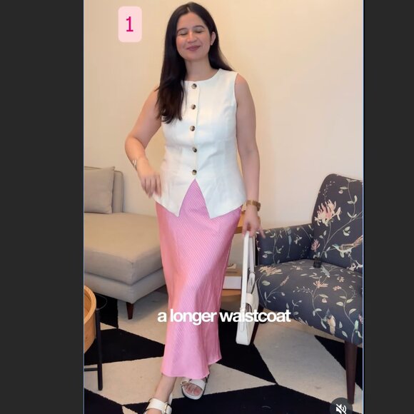 ZARA STRIPED SATIN MIDI SKIRT NWT - Picture 6 of 10